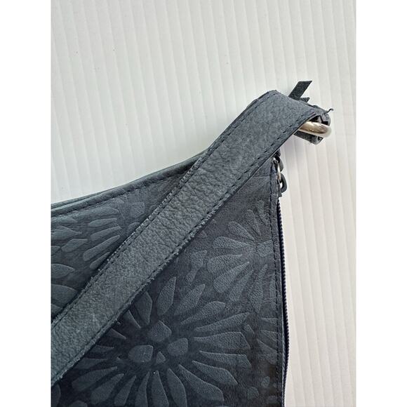 Vintage Carlo D'Santi Geanuine Leather Blue Shoulder BagTooled Leather Handbag - Picture 6 of 16